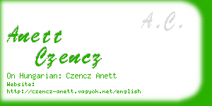 anett czencz business card